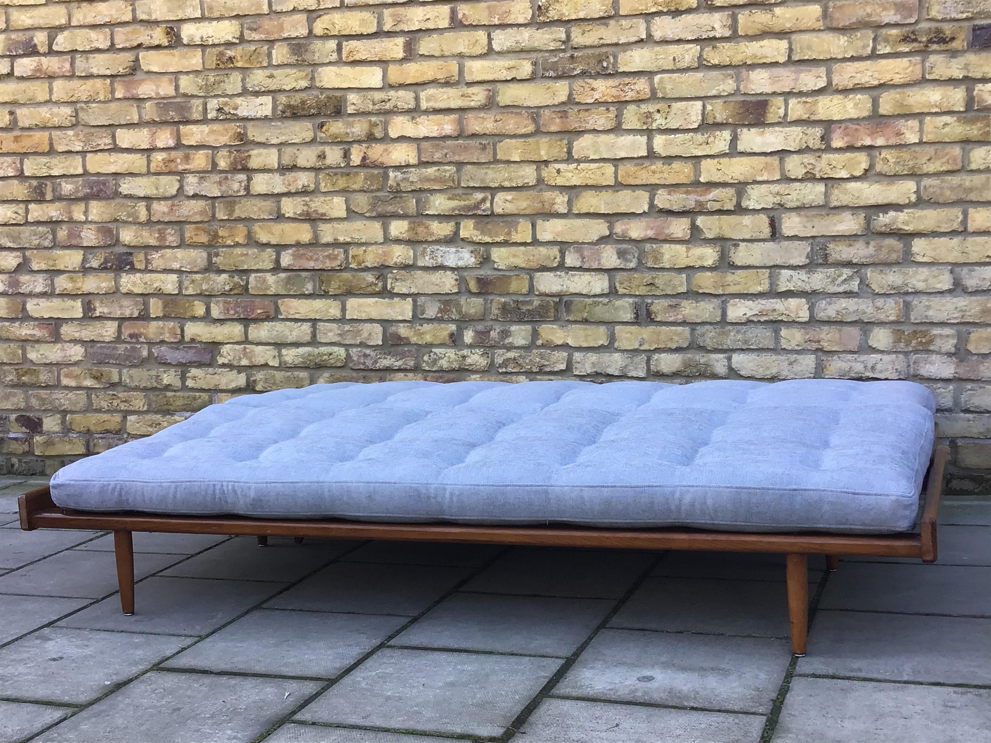 Mid-Century Modern 1960s French Daybed by Georges Tigien/1960s French Sofabed/1960s Blue Sofa