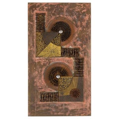 1960s French Decorative Metal Wall Panel