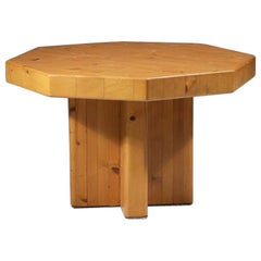 1960's French Design Pine Coffee Table Attributed to Charlotte Perriand