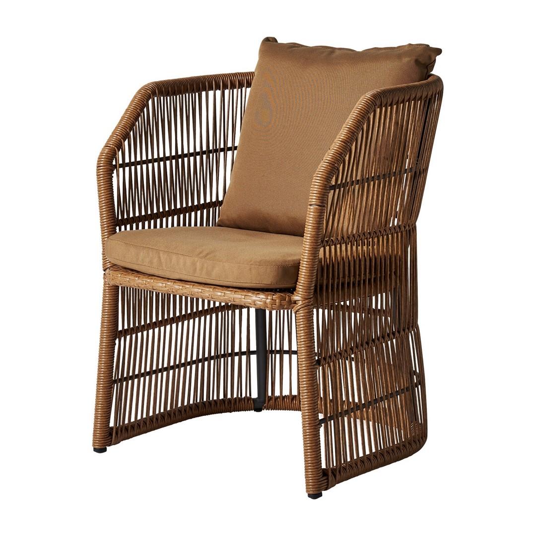 Mid-Century Modern 1960s French Design Style Handcrafted Braided Resin and Metal Outdoor Armchair