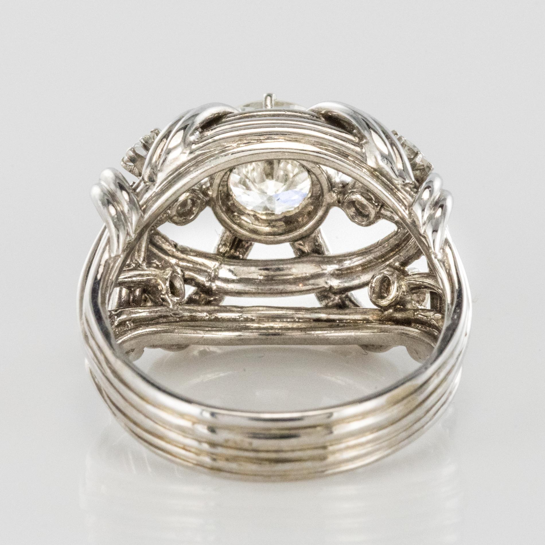 1960s French Diamond Gold Dome Ring 4
