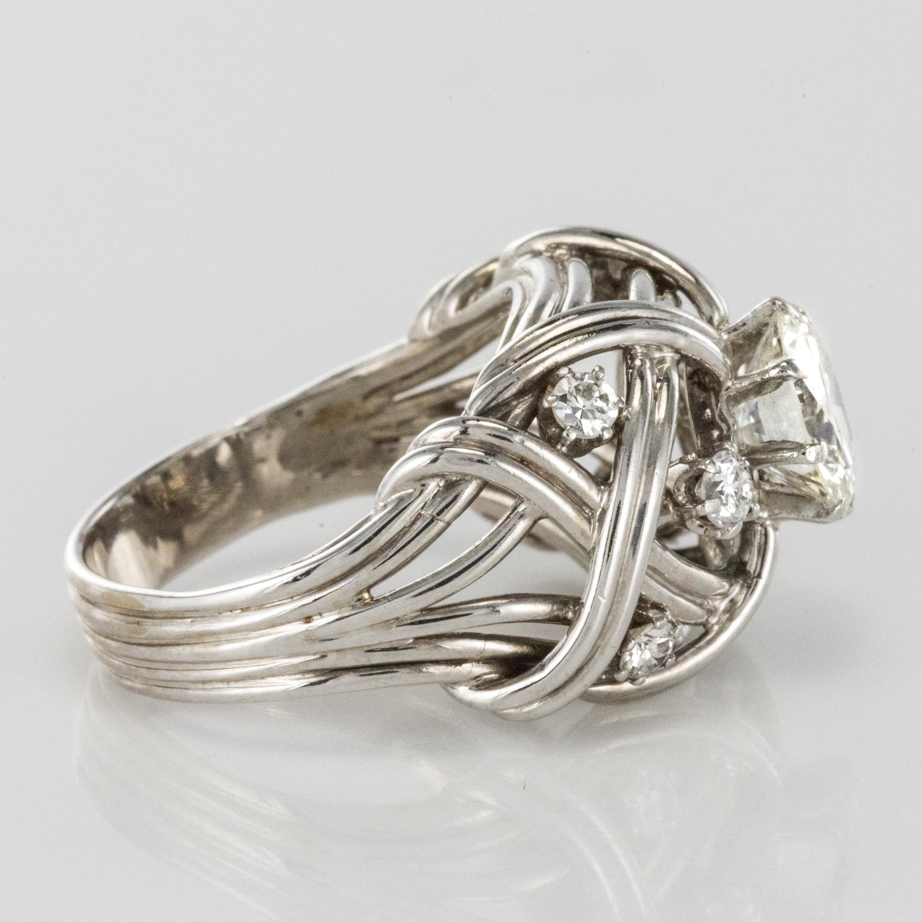 1960s French Diamond Gold Dome Ring 5