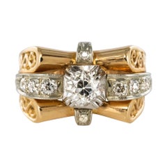 1960s French Diamond Gold Ring