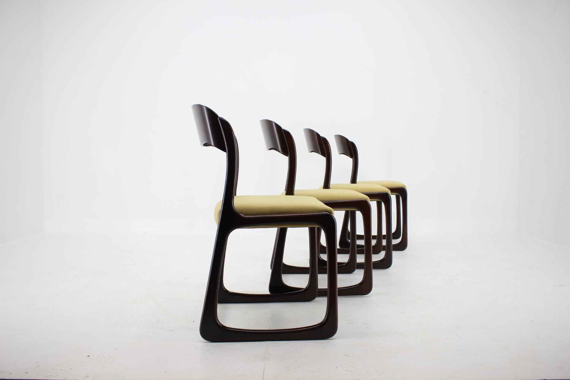 Mid-20th Century 1960s French Emile & Walter Baumann Dining Chairs, Set of 4