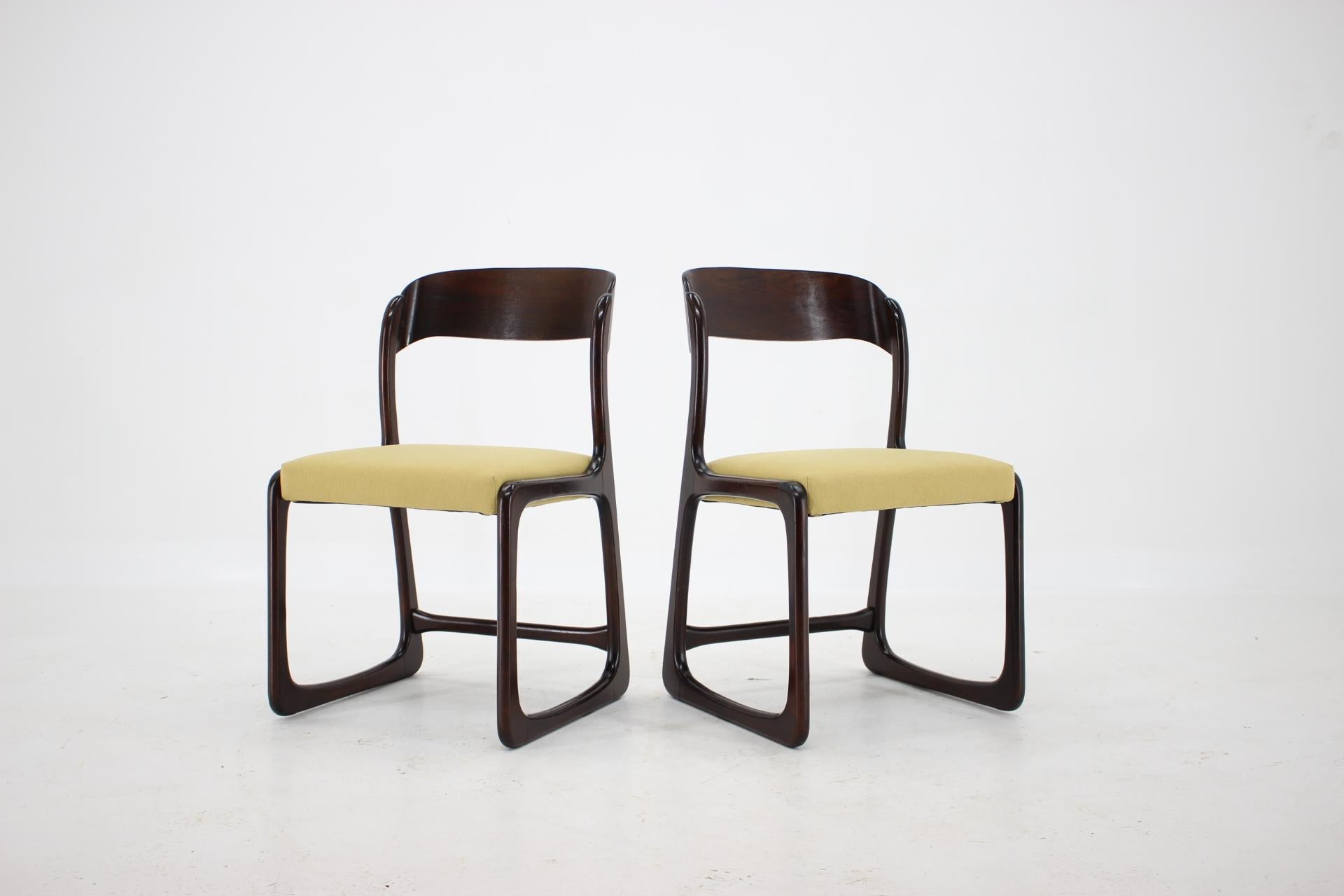 1960s French Emile & Walter Baumann Dining Chairs, Set of 4 2