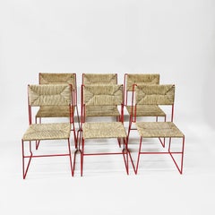 1960s French Enameled Woven Chairs - Set of 6
