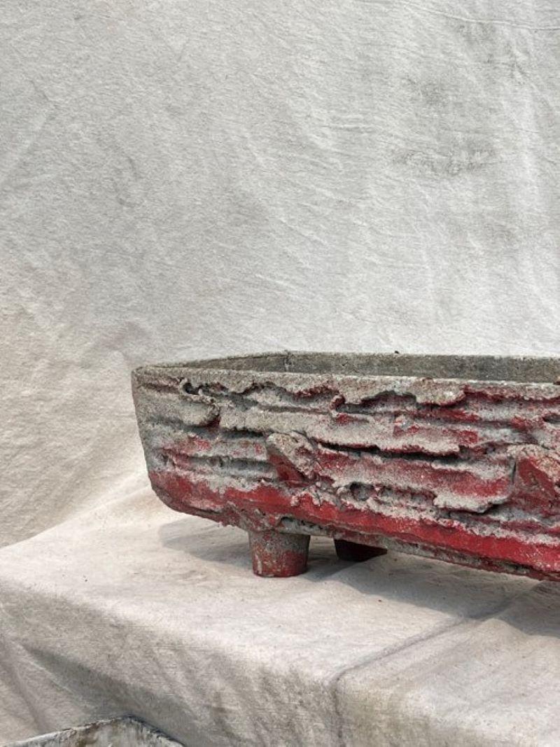 Milieu du XXe siècle Jardinière en béton en forme de gouttière en Faux Boi des années 1960 en vente