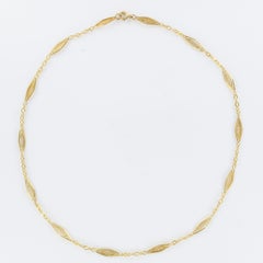 1960s French Filigree 18 Karat Yellow Gold Chain Necklace