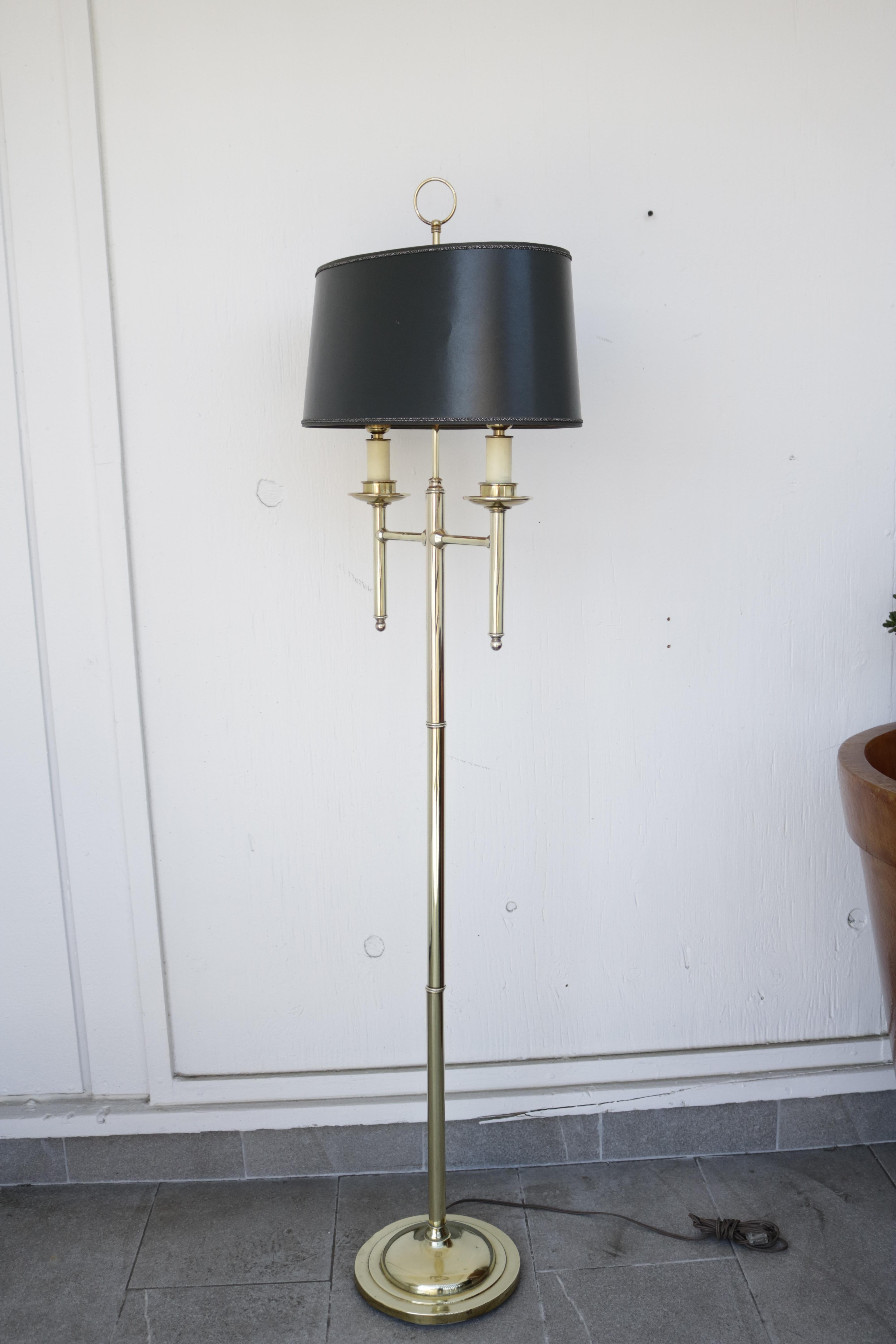 Mid-20th Century 1960s French Floor Lamp in Brass