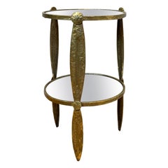 1960s French Gilt Bronze Two Tiered Cocktail Table