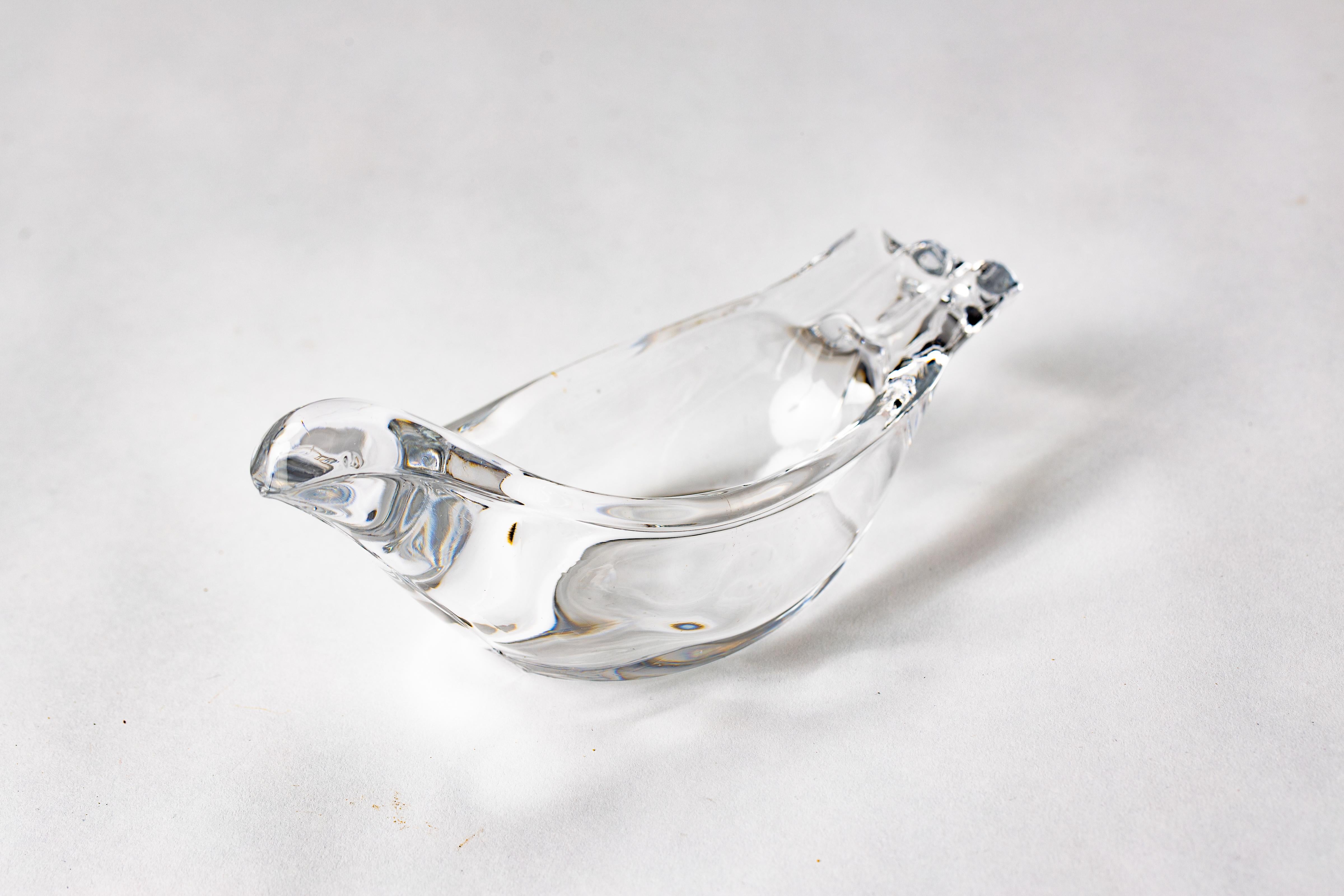 Unknown 1960's French Glass Dove Ashtray For Sale
