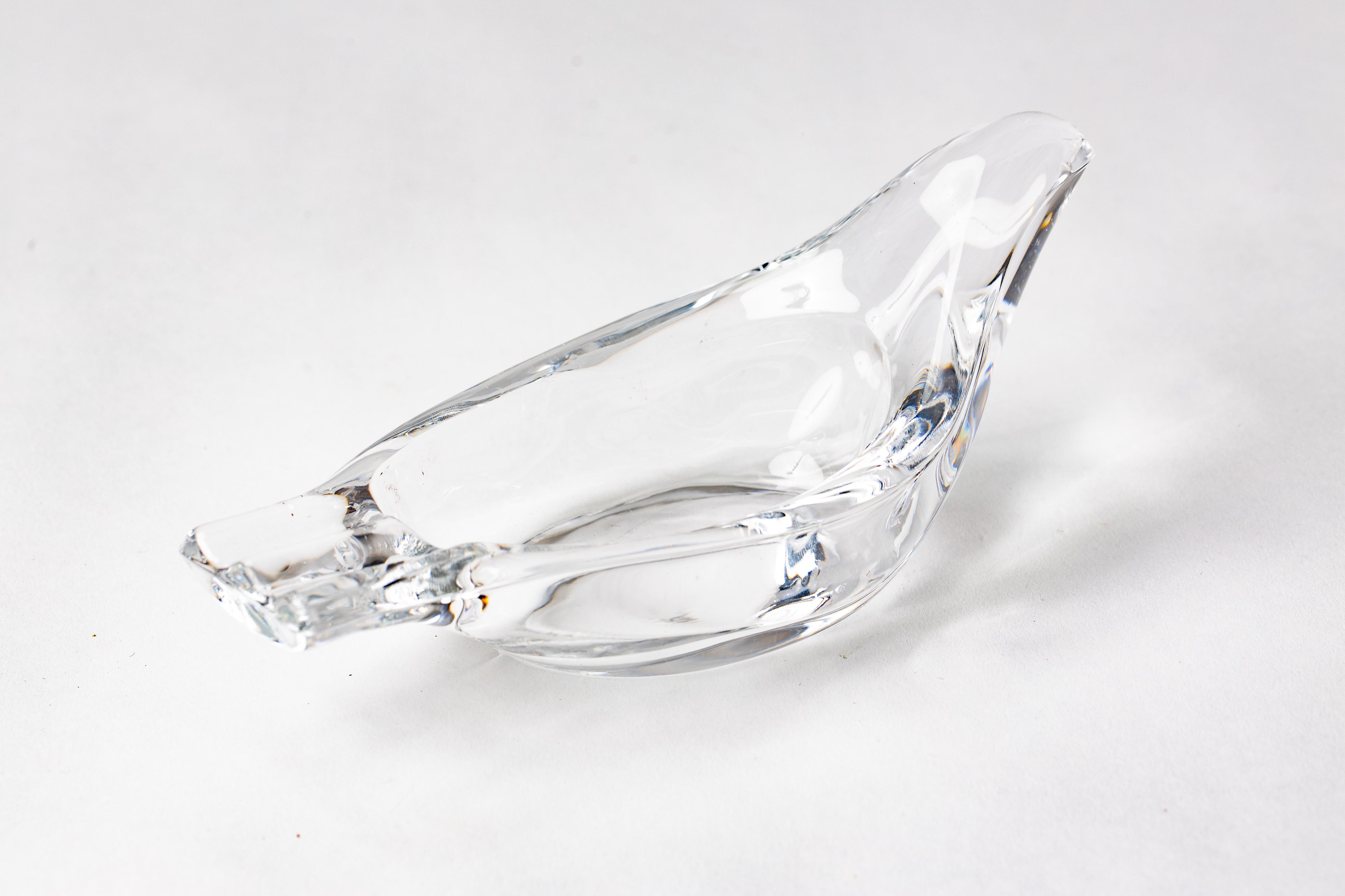 Molded 1960's French Glass Dove Ashtray For Sale