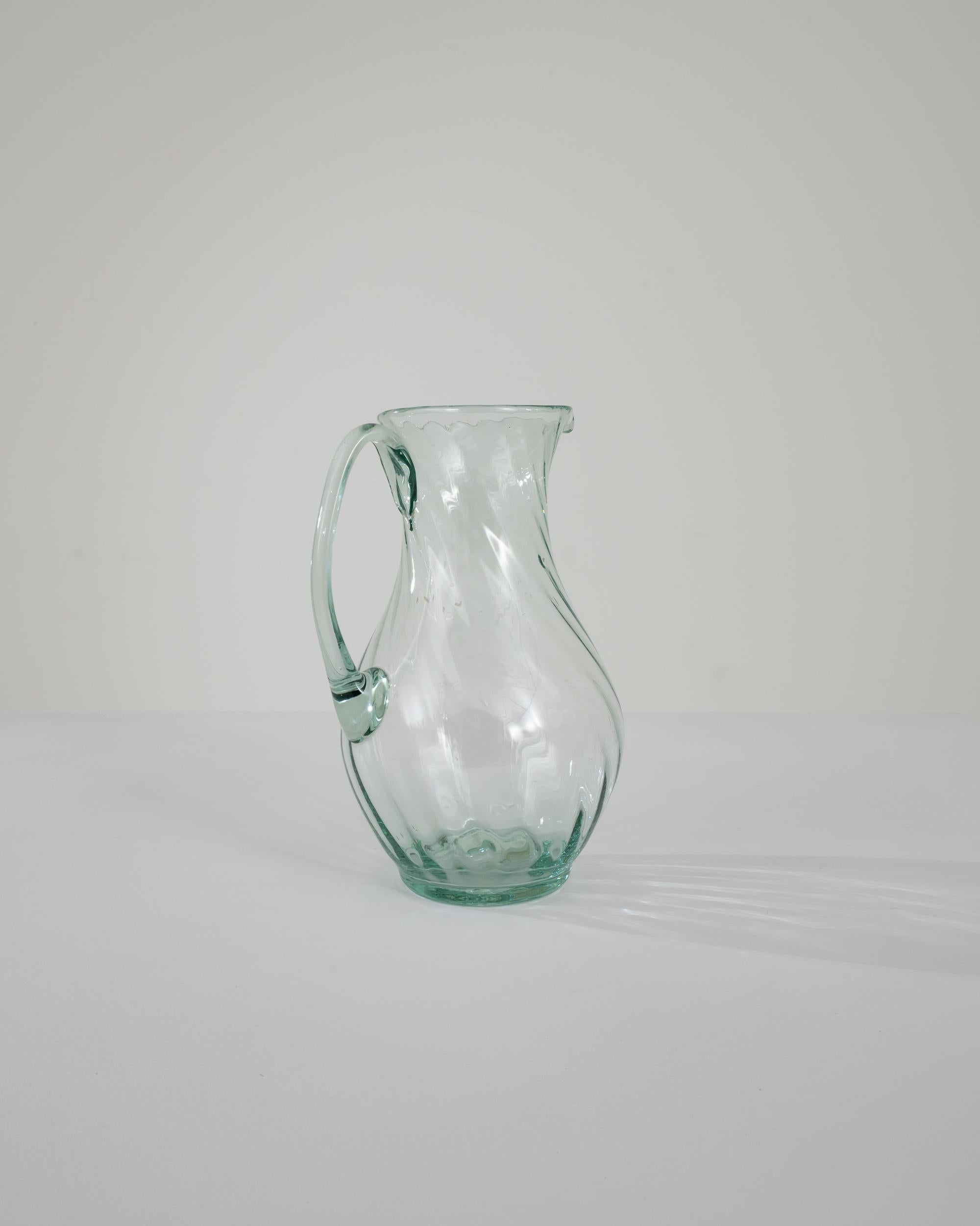 1960s French Glass Jug In Good Condition In High Point, NC