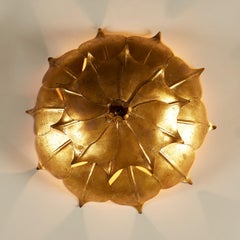 1960s French Gold double petal wall Light