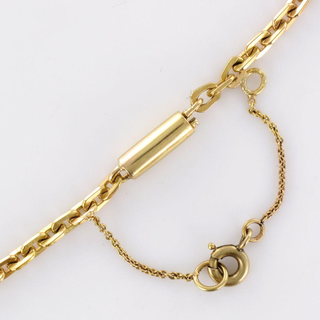1960s French Gold Necklace with Radiant Motif For Sale 5