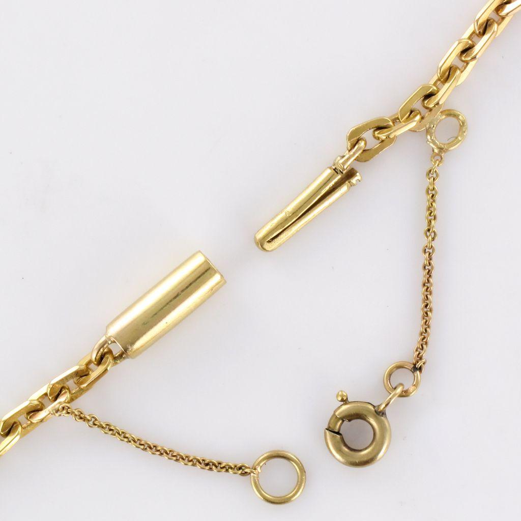 1960s French Gold Necklace with Radiant Motif For Sale 6