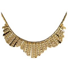 1960s French Gold Necklace with Radiant Motif