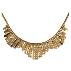 1960s French Gold Necklace with Radiant Motif