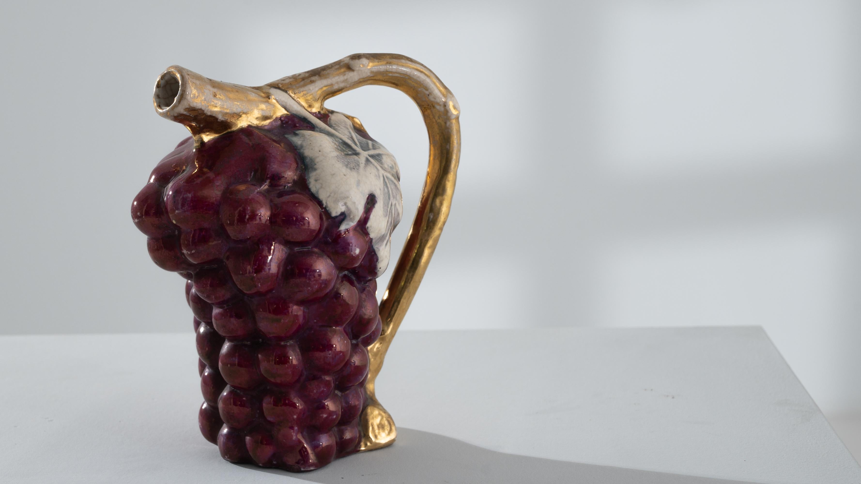 Ceramic 1960s French Grape Pitcher For Sale