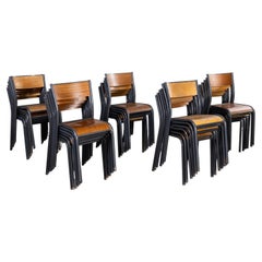 1960’S French Graphite Grey Mullca Stacking Dining Chairs – Good Quantity Availa