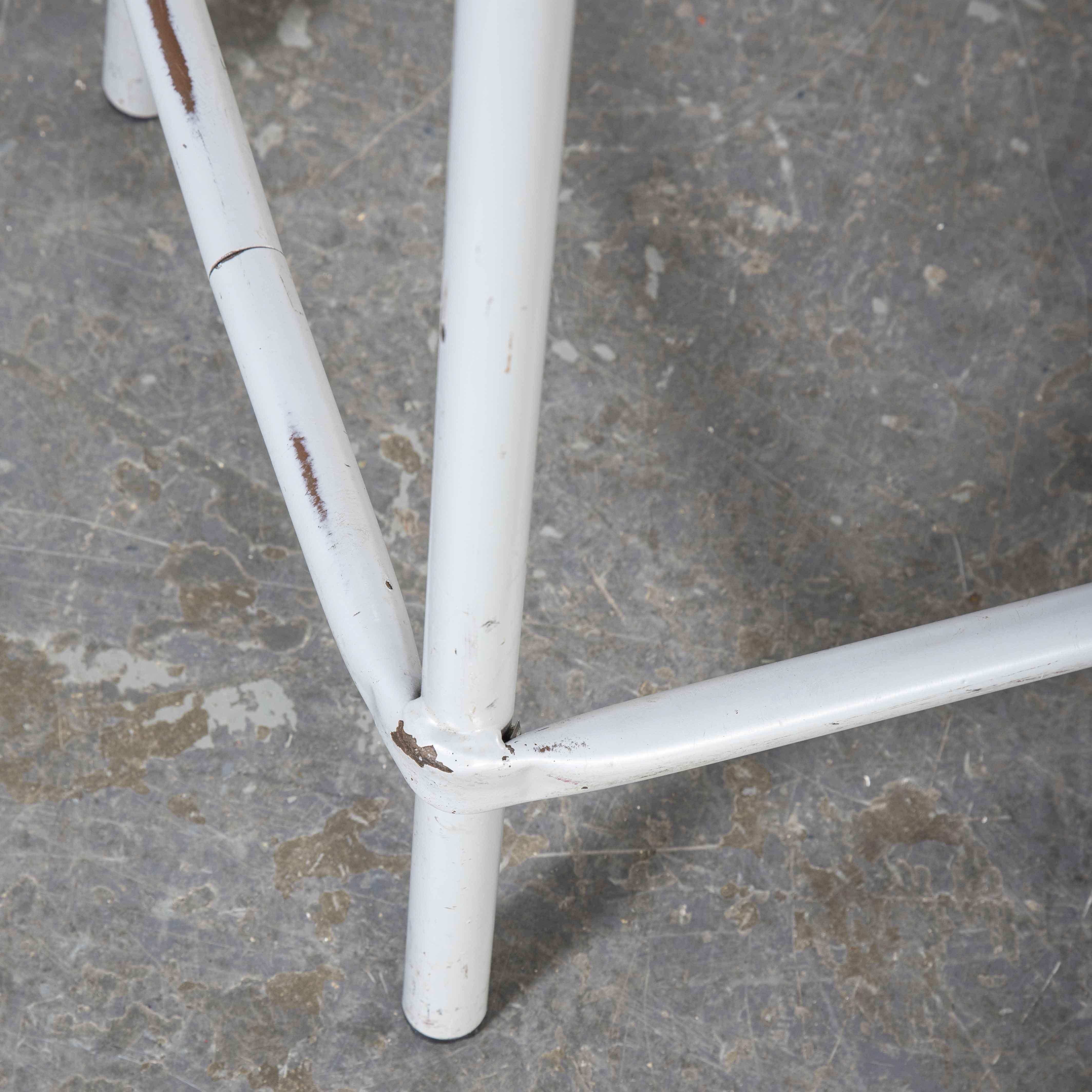1960's French Grey Laboratory Stools, Pair In Good Condition In Hook, Hampshire