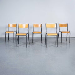 1960’S French Grey Mullca Stacking Chairs – Set Of Five