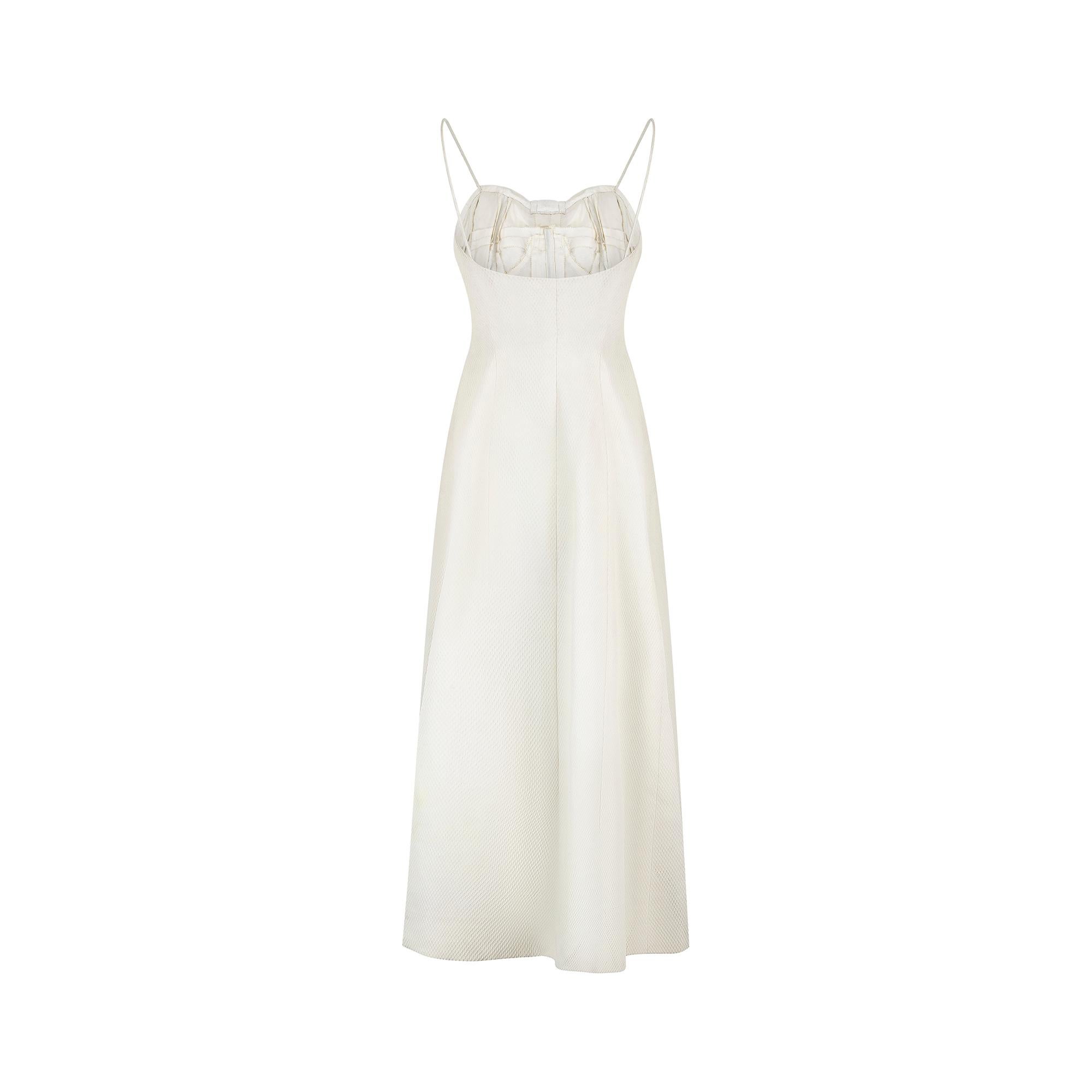 1960er Jahre Französisch Haute Couture Creme Schleife Mieder Kleid im Zustand „Gut“ im Angebot in London, GB