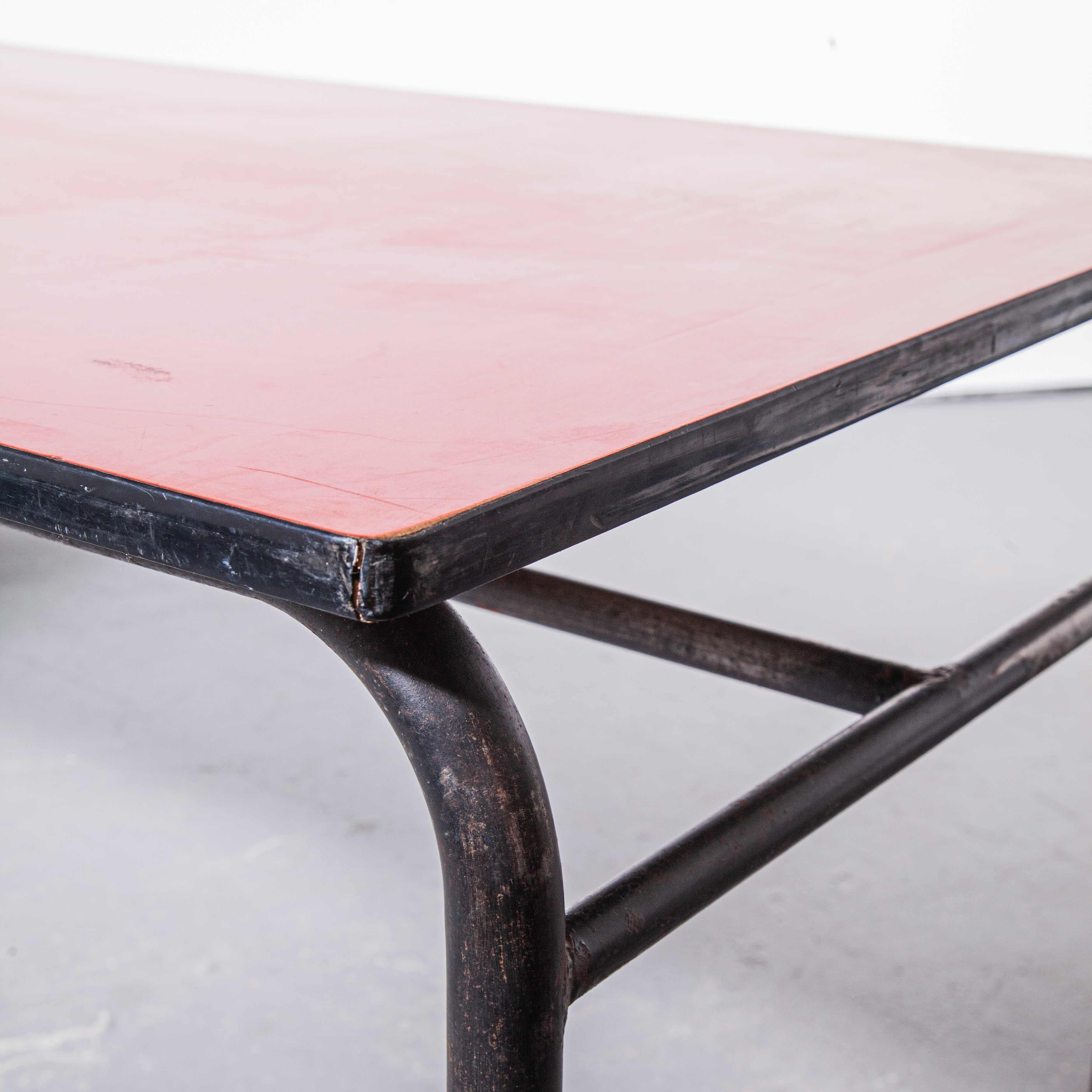 Mid-20th Century 1960s French Large Industrial Work, Dining Table, Laminate Top '1'
