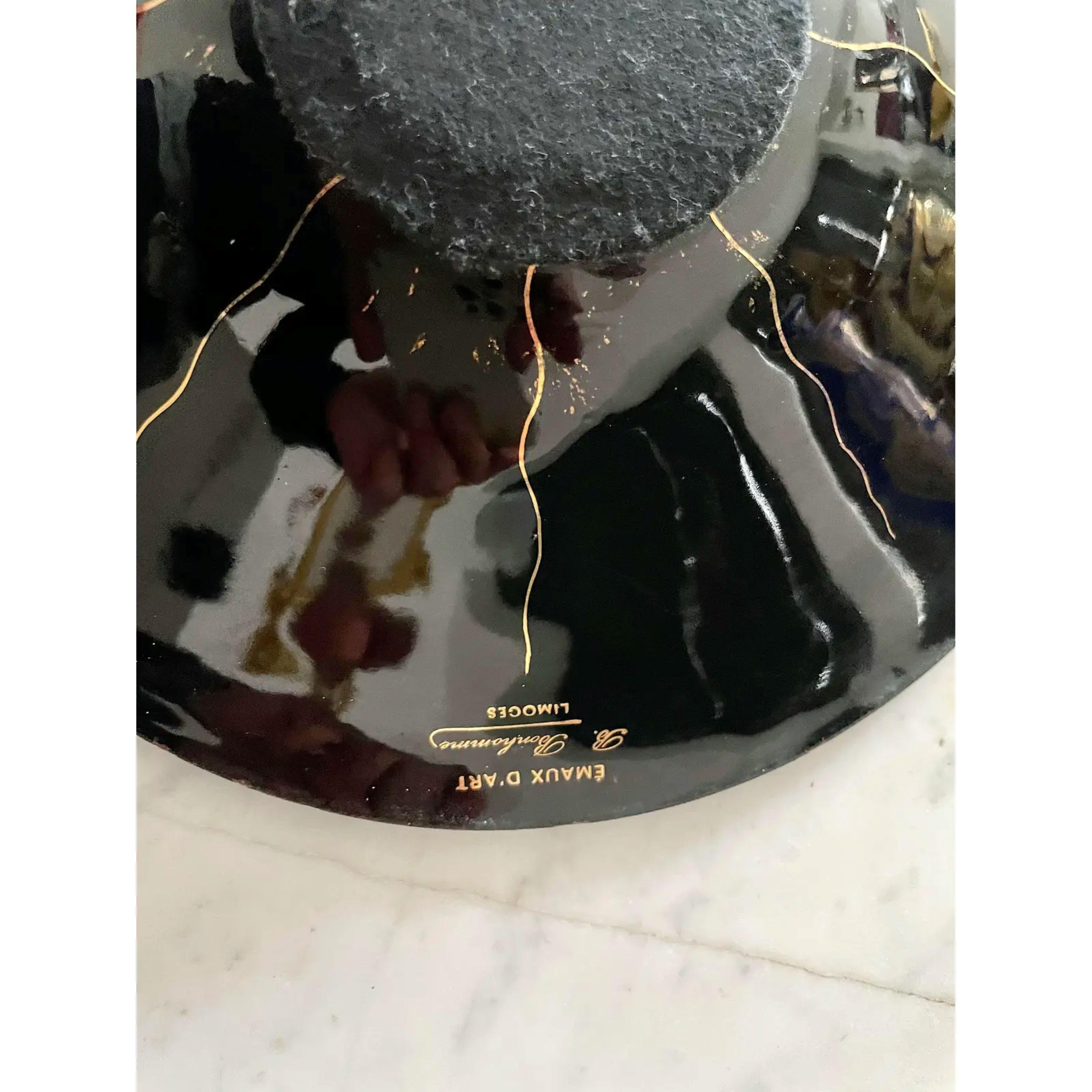 Centre de table français des années 1960 en émail de Limoges en vente 2