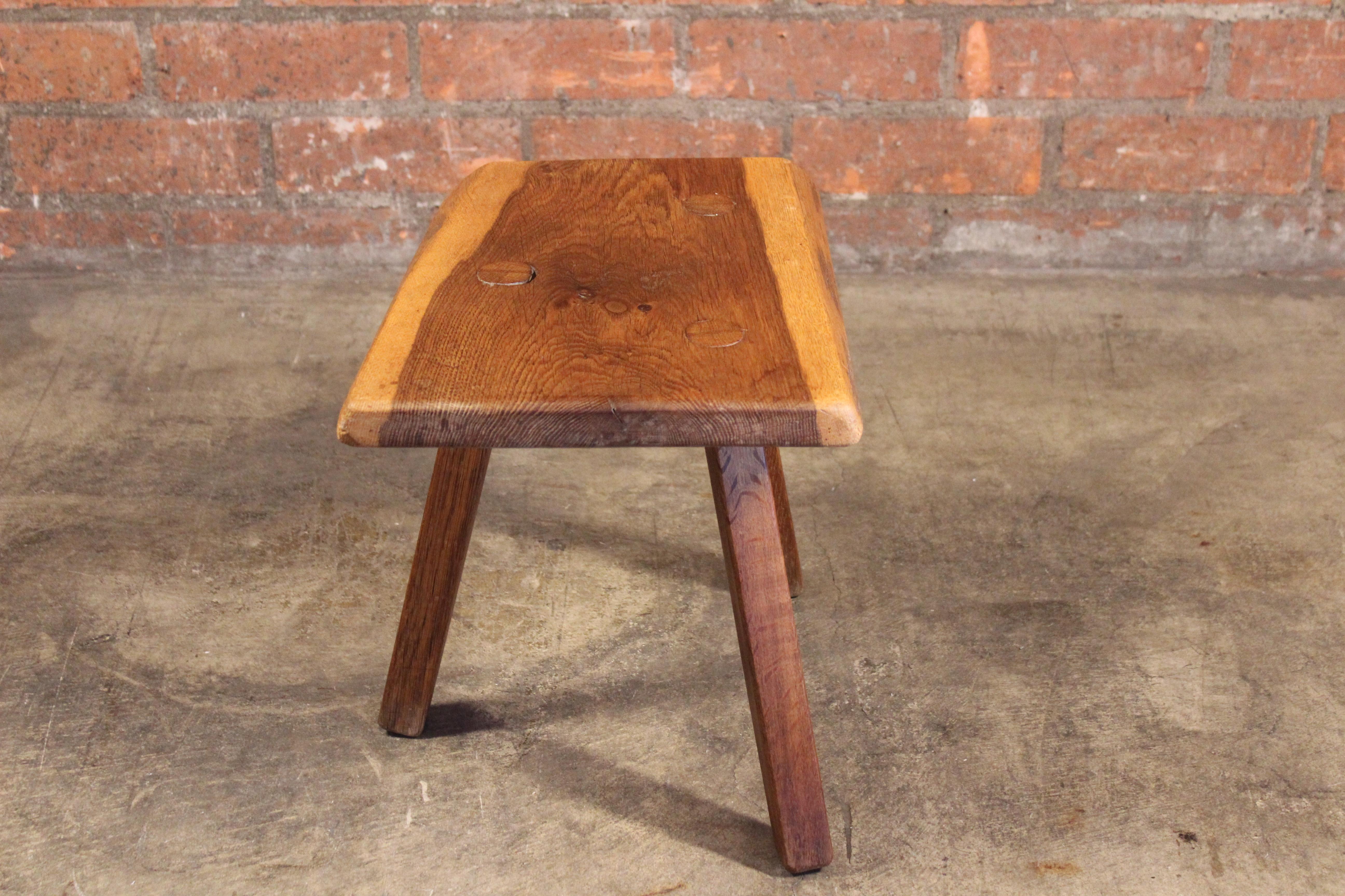 1960s French Live Edge Walnut Side Table For Sale 7