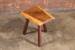 1960s French Live Edge Walnut Side Table