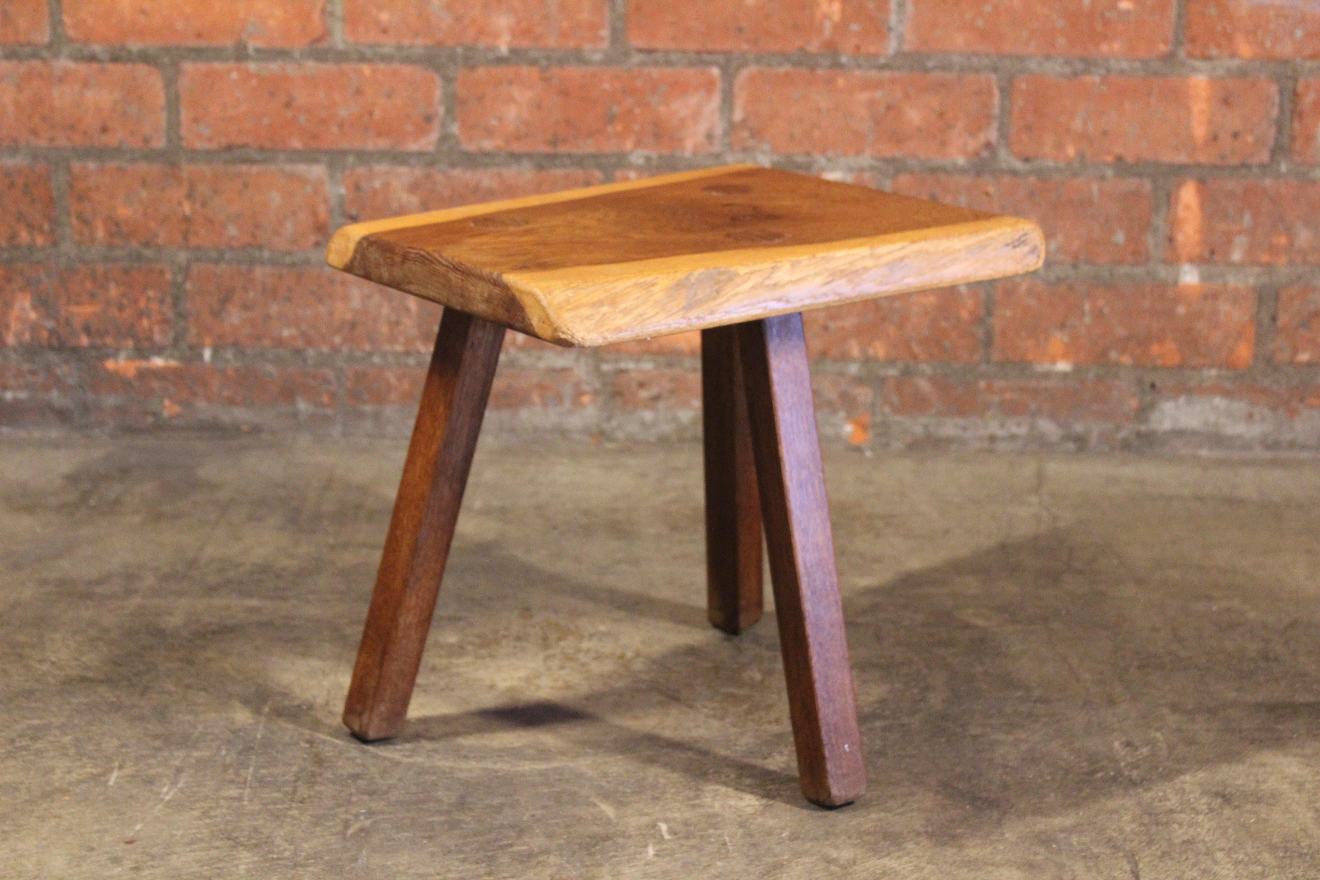 1960s French Live Edge Walnut Side Table For Sale 1