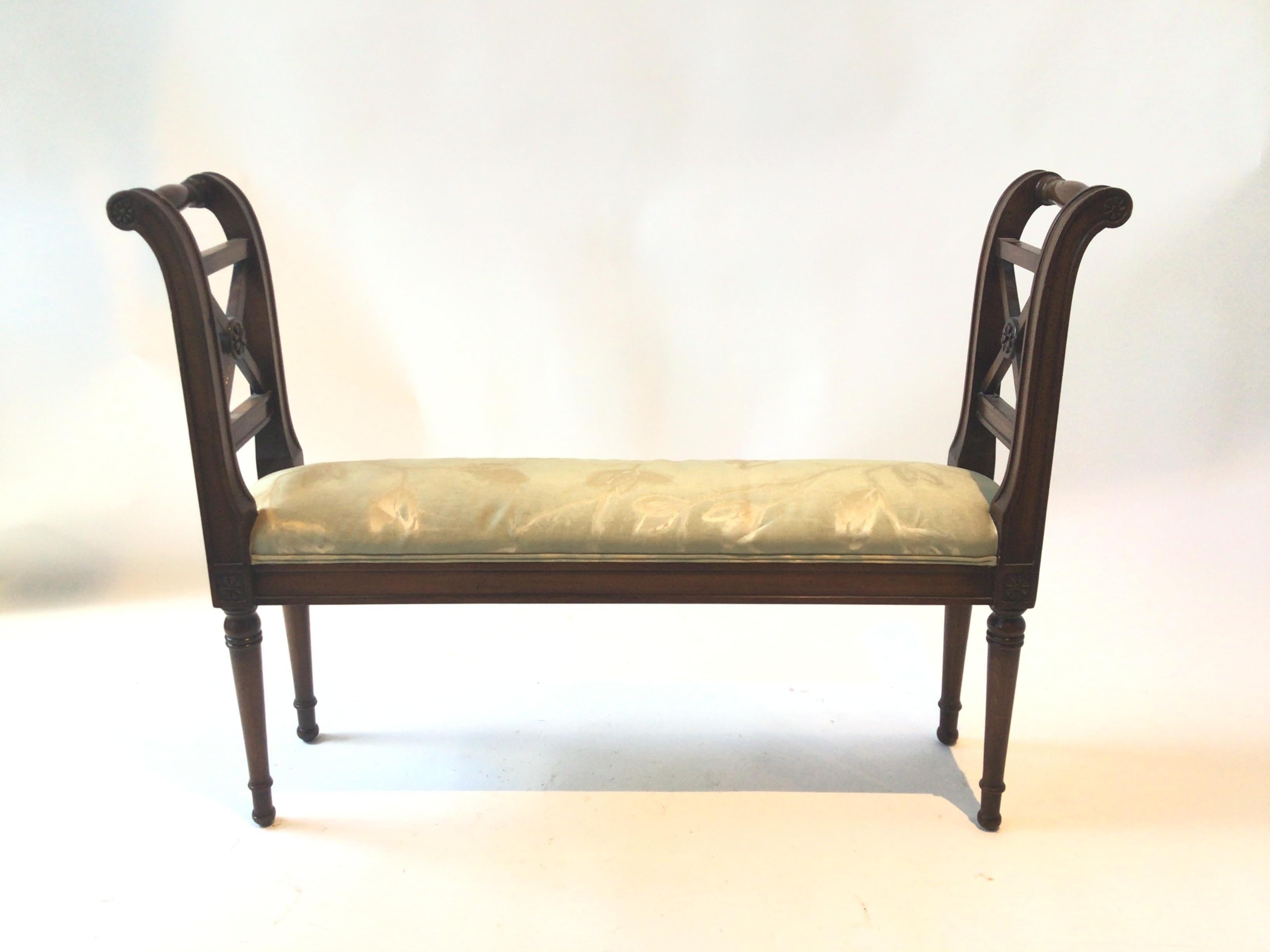 Mid-20th Century 1960s French Louis XVI Narrow Bench For Sale