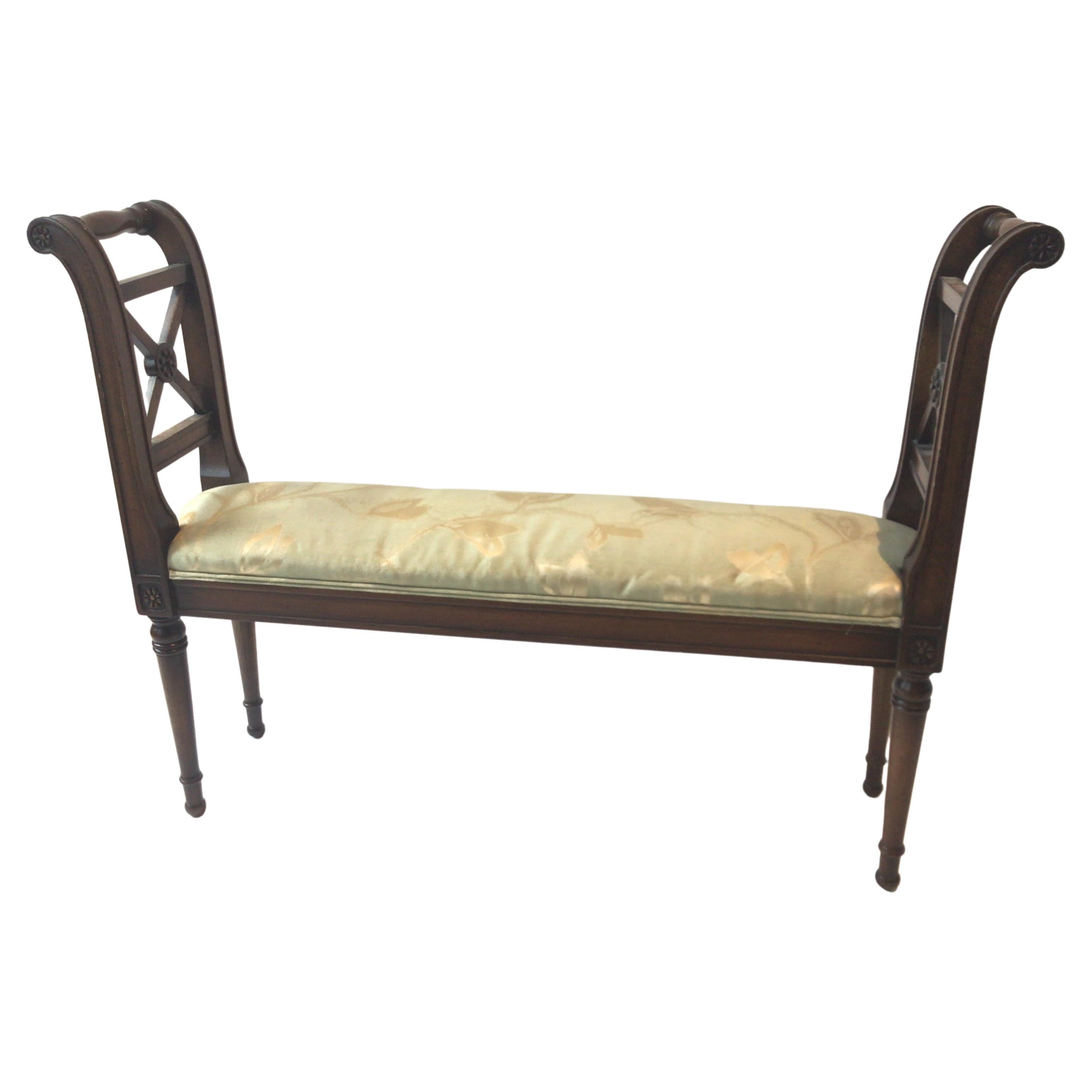 1960s French Louis XVI Narrow Bench For Sale