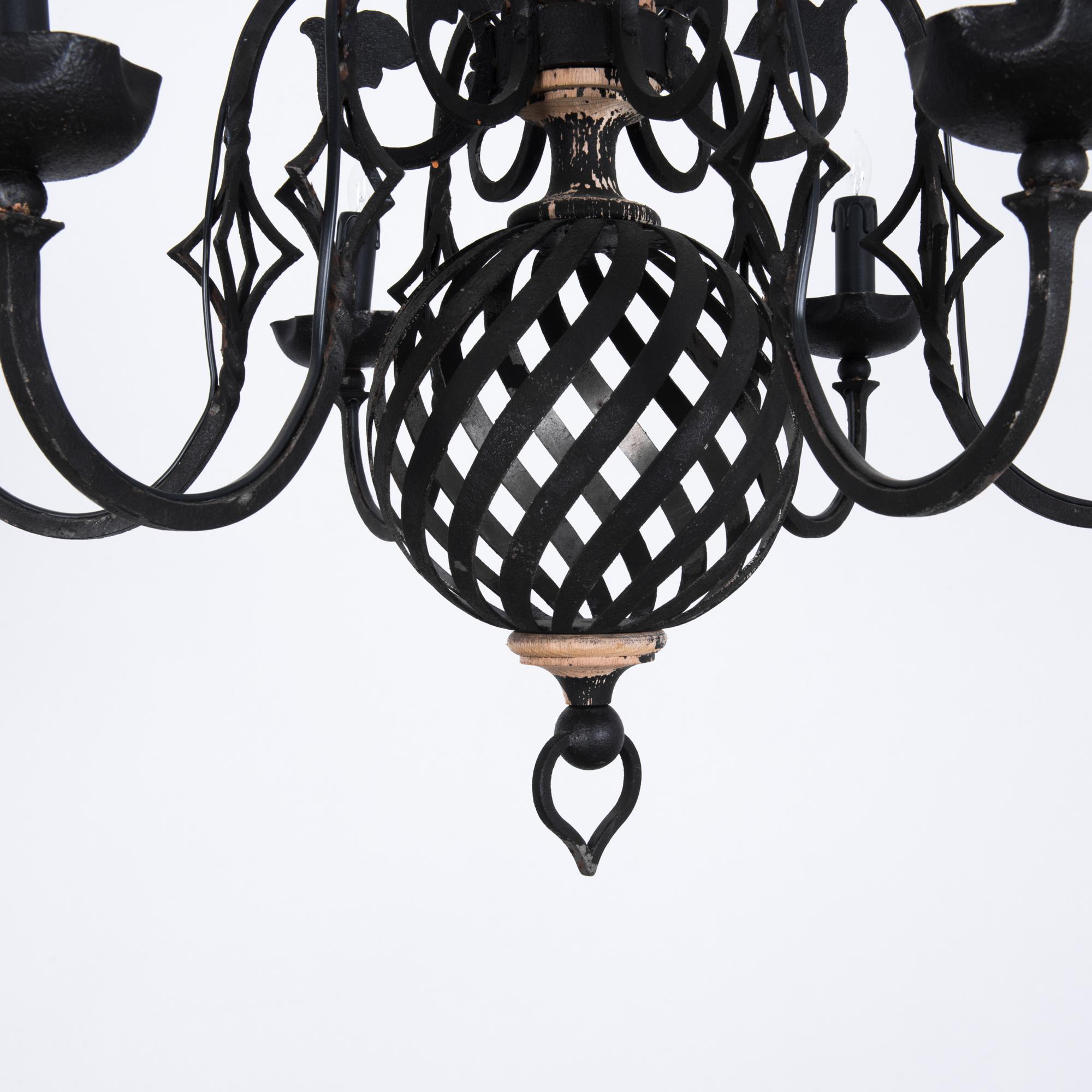 1960s French Metal Chandelier 1
