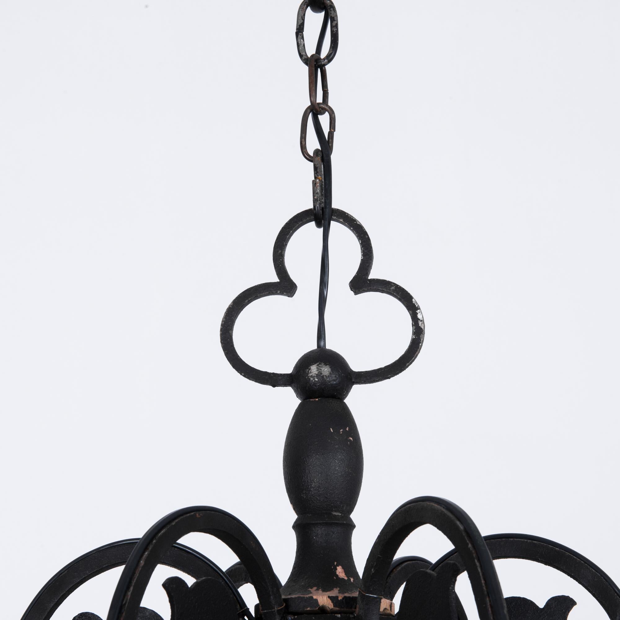 1960s French Metal Chandelier 2