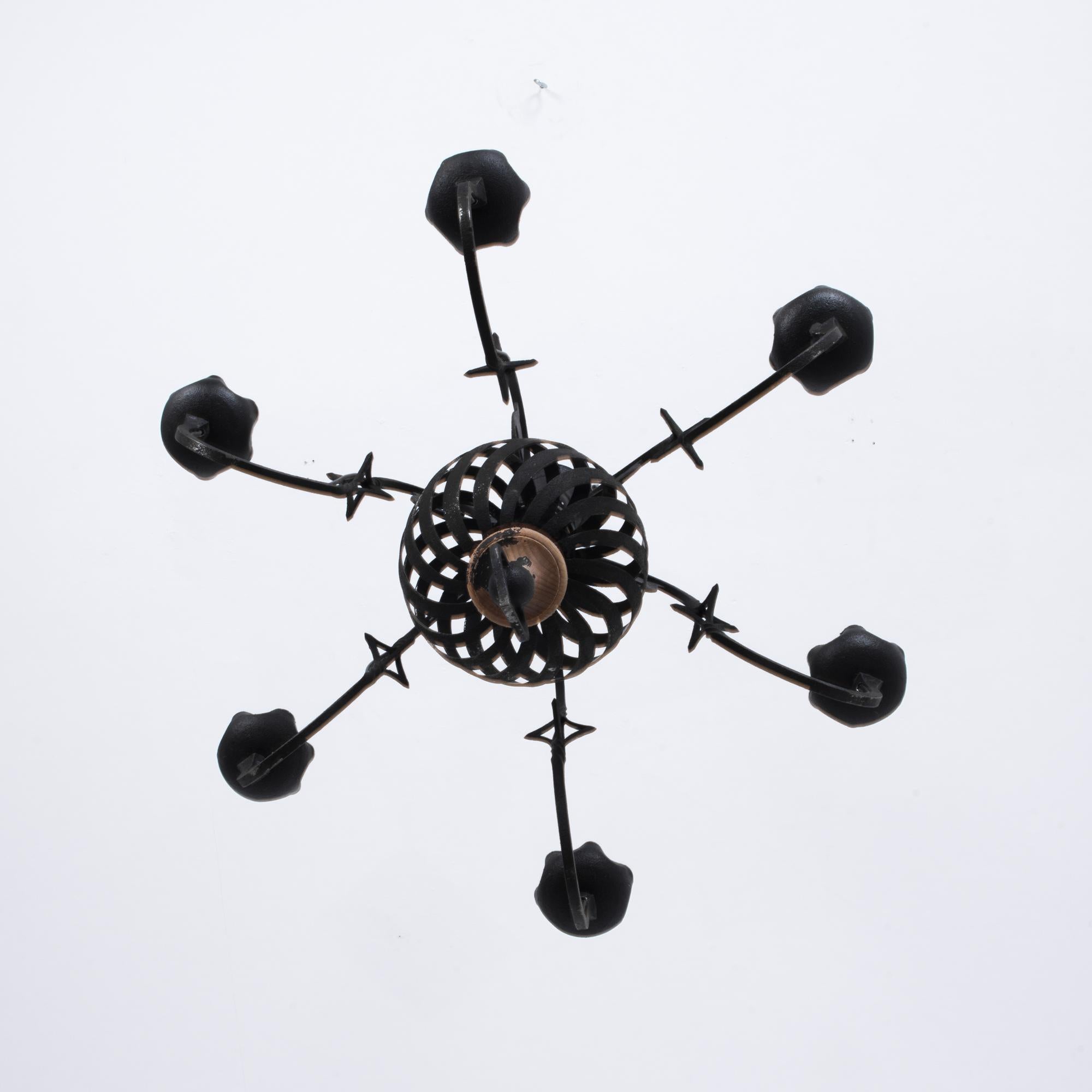 1960s French Metal Chandelier 4