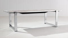 1960s French Metal Coffee Table with Ceramic Tiled Top