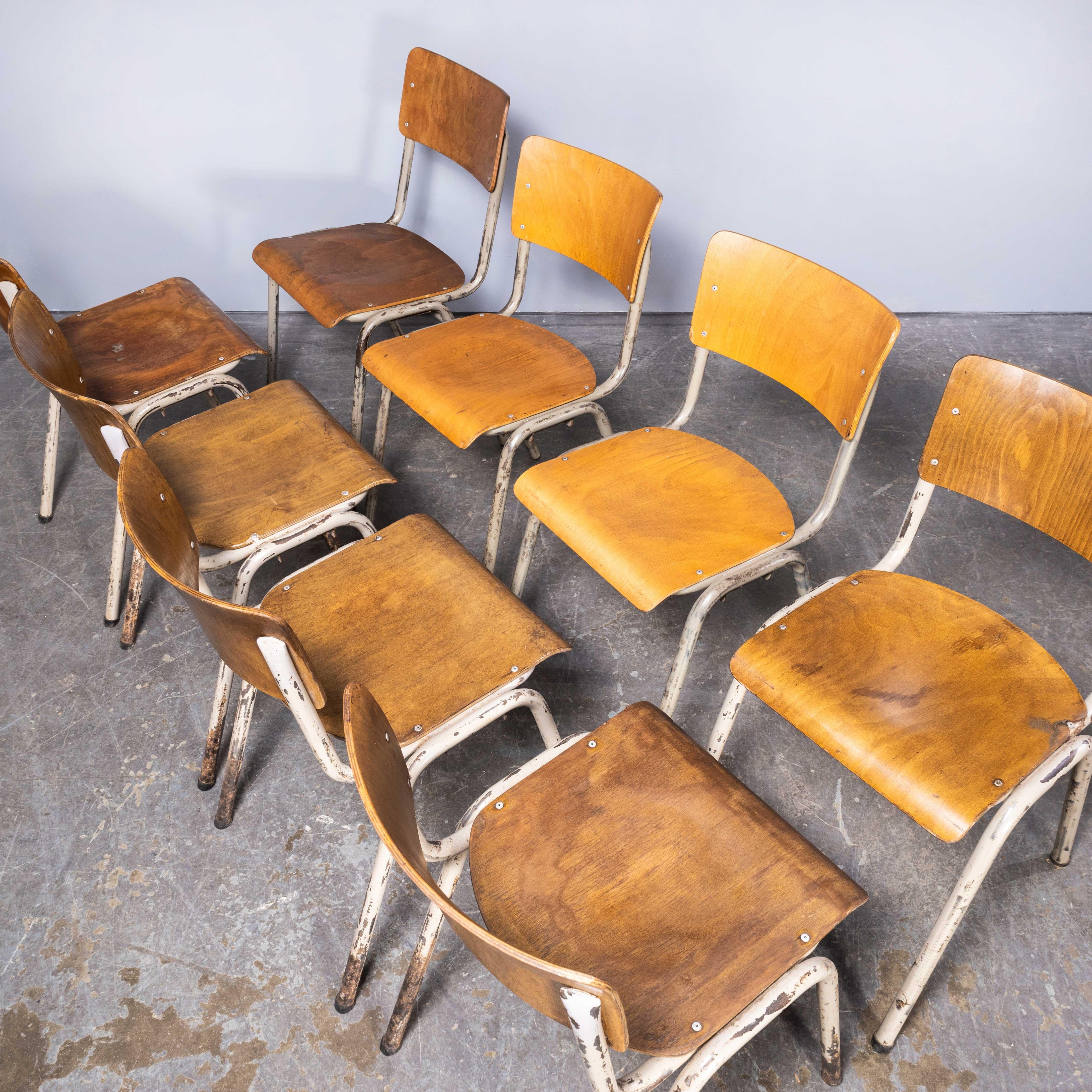 1960's French Metal Framed Stacking University - Dining Chairs - Set Of Eight El For Sale 3