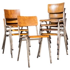 Vintage 1960's French Metal Framed Stacking University - Dining Chairs - Set Of Eight El