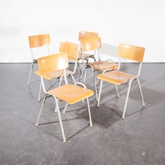 1960s French Metal Framed Stacking University:: Dining Chairs:: Set of Six