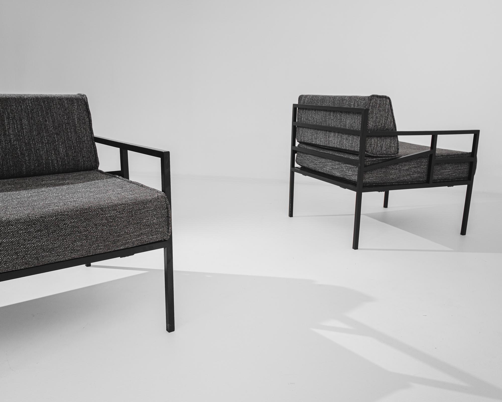 Mid-20th Century 1960s French Mid-Century Modern Armchairs, a Pair