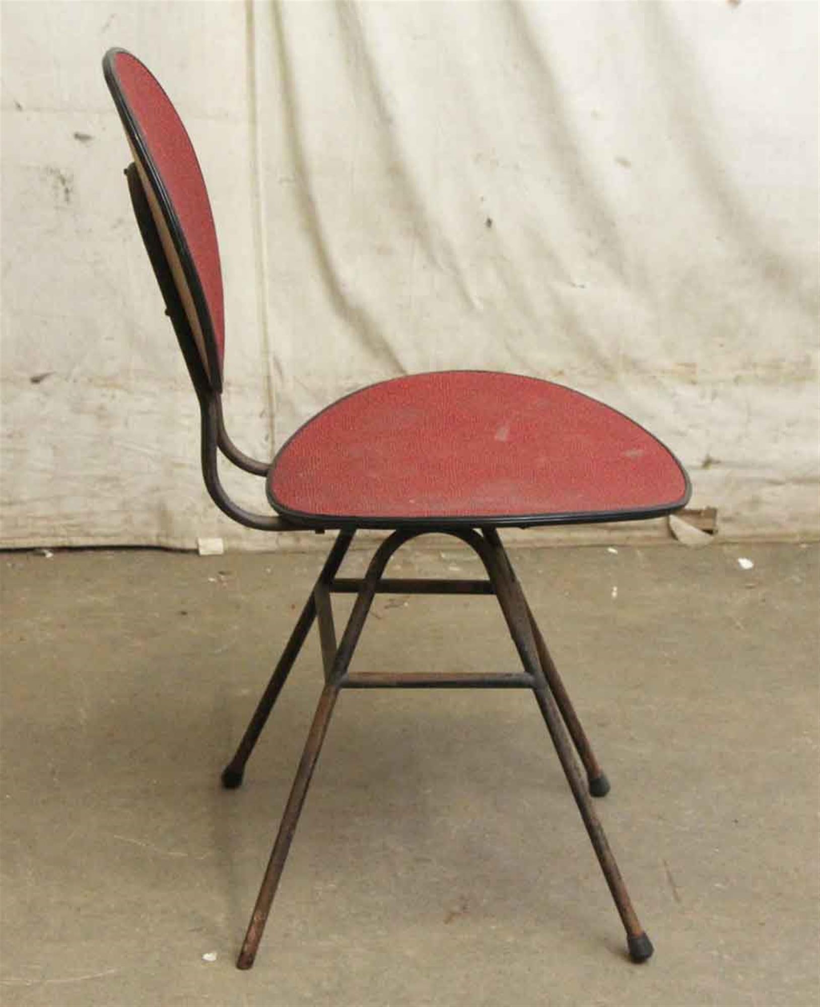 Metal 1960s French Mid-Century Modern Black and Red Chair