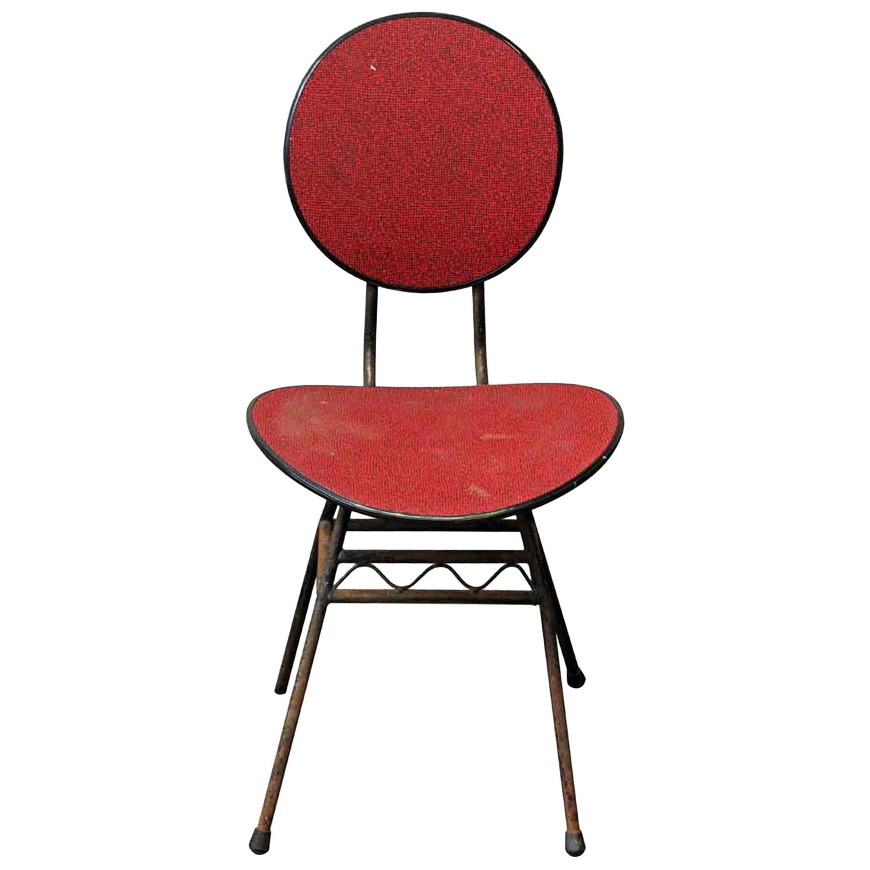 1960s French Mid-Century Modern Black and Red Chair