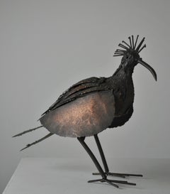1960s French Mid-Century Modern Copper Wading Bird Sculpture