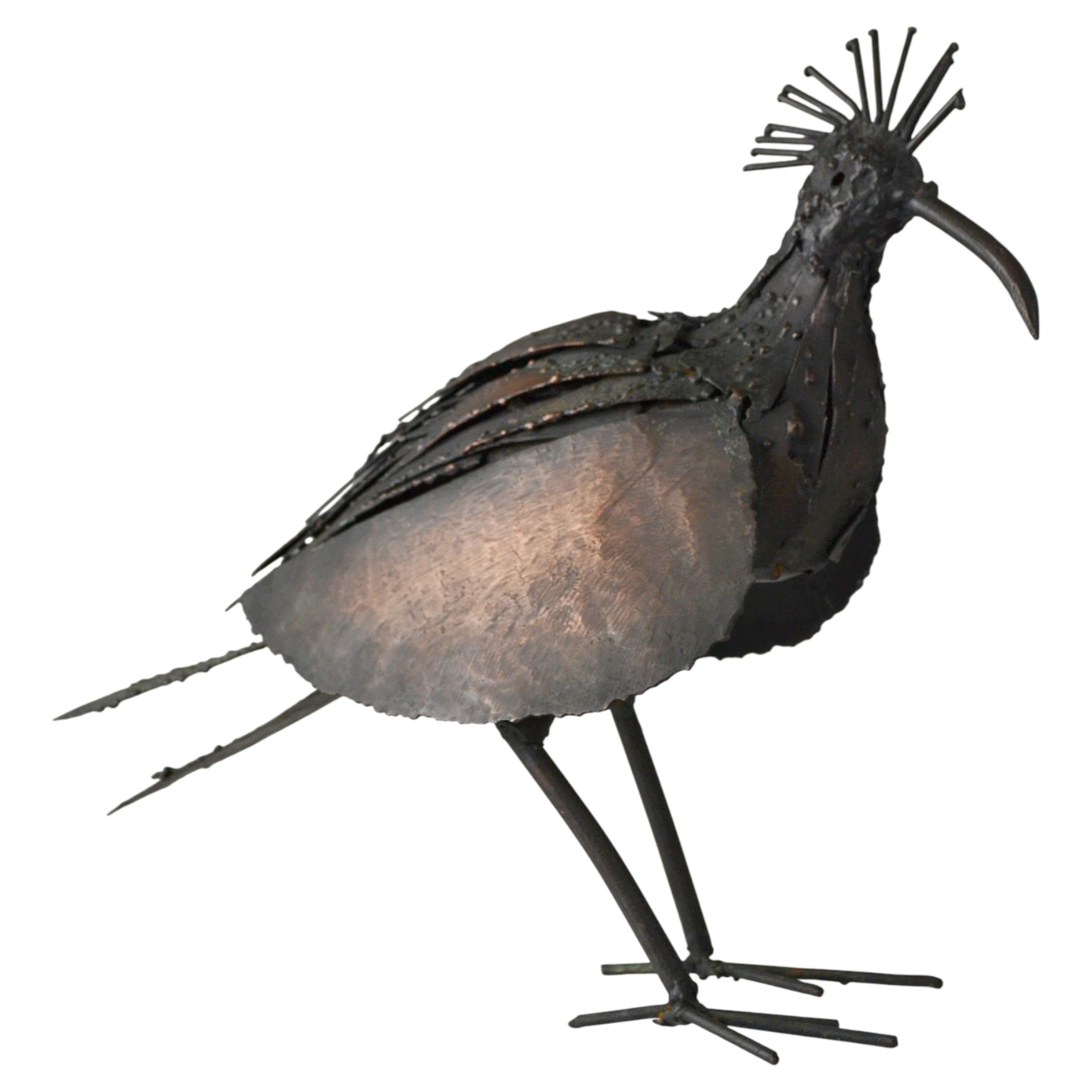 1960s French Mid-Century Modern Copper Wading Bird Sculpture For Sale