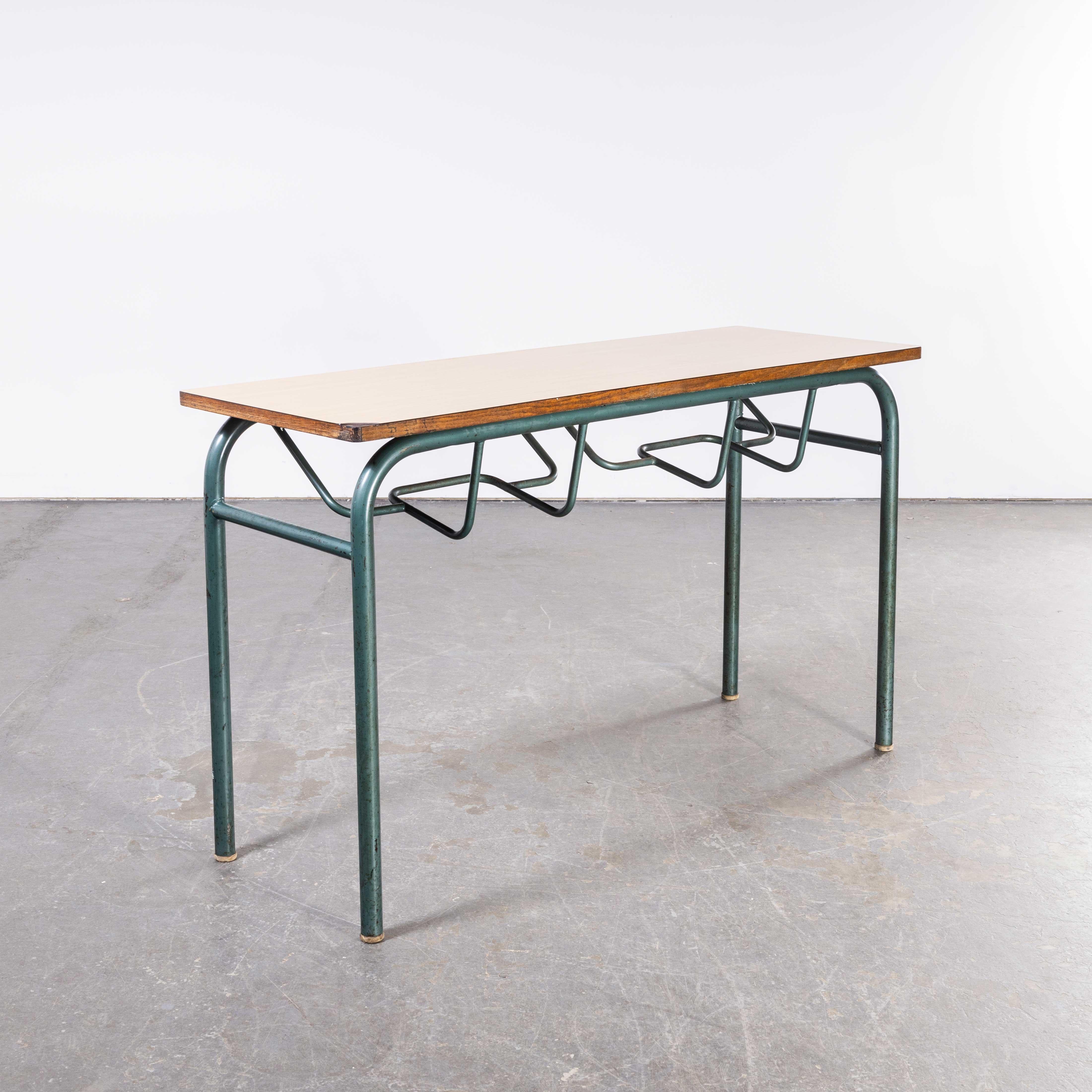 1960’s French mid-century Mullca School Desk – console table 

1960’s French mid-century Mullca School Desk – console table. In 1947 Robert Muller and Gaston Cavaillon created the company that went on to develop arguably the most famous French