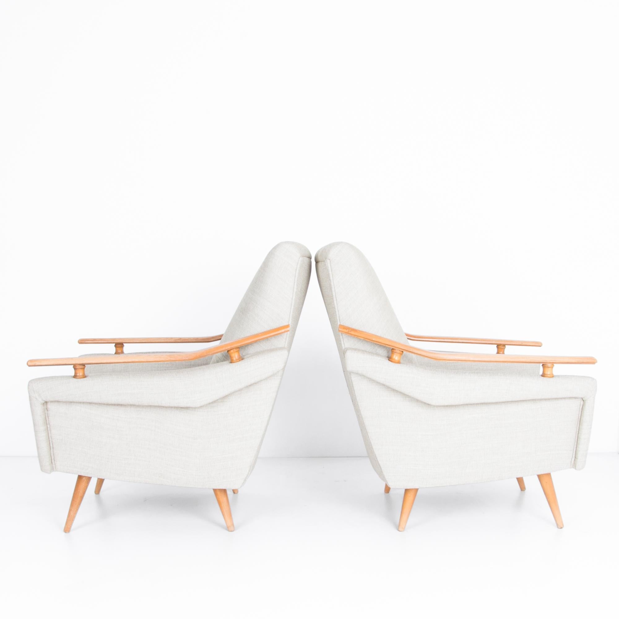 Mid-20th Century 1960s French Mid-Century Modern Armchairs, a Pair