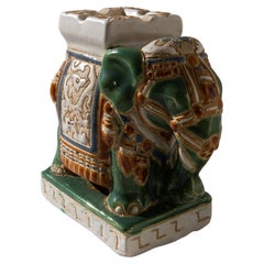 1960s French Miniature Ceramic Elephant
