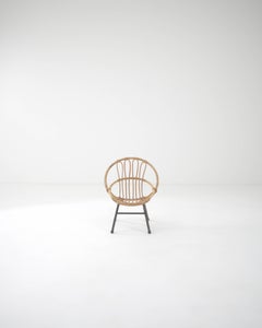 1960s French Miniature Rattan and Metal Armchair